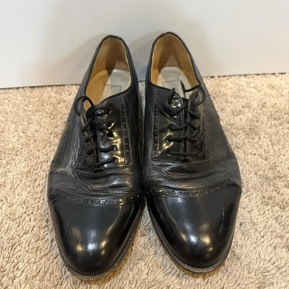 Mezlan Cantabria Shoes Mens Size 10.5 M Black Leather Cap Toe Oxford Dress Spain